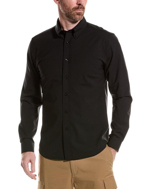 Theory Black Hugh Wool-blend Shirt for men