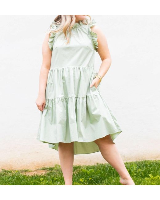 Moodie Tiered Dress In Sage in Green | Lyst