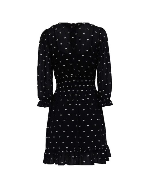black maje dress Maje Black Lace Long Sleeve Midi Dress with Black Slip - BOPF