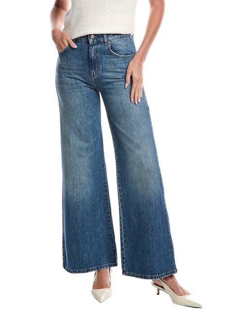Marella Blue Wide-Leg Denim Trouser