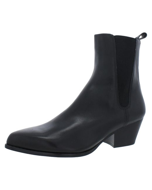 MICHAEL Michael Kors Black Leather Pointed Toe Ankle Boots