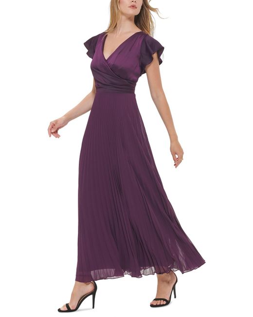 DKNY Purple Surplice Neckline Long Evening Dress
