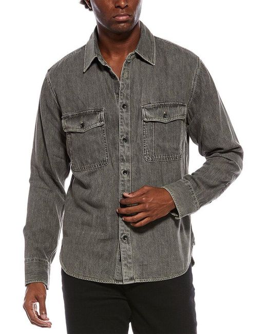 Rag & Bone Gray Infuse Denim Shirt Jacket for men