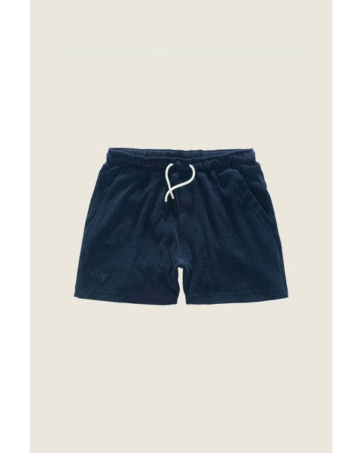 Oas Blue Navy Terry Shorts for men