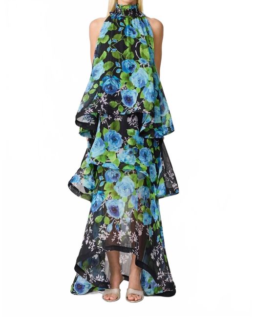 Elliatt Briony Tiered Dress in Green | Lyst