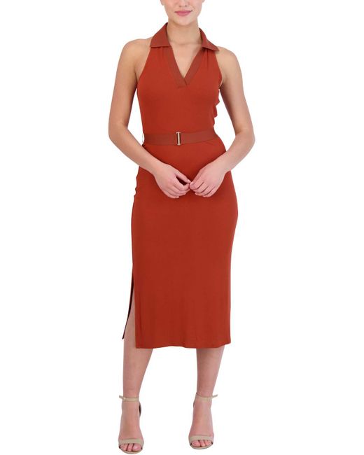 Laundry by Shelli Segal Red V-neck Polo Shift Dress