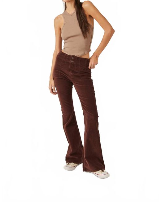 Free People Brown Jayde Cord Flare Pants