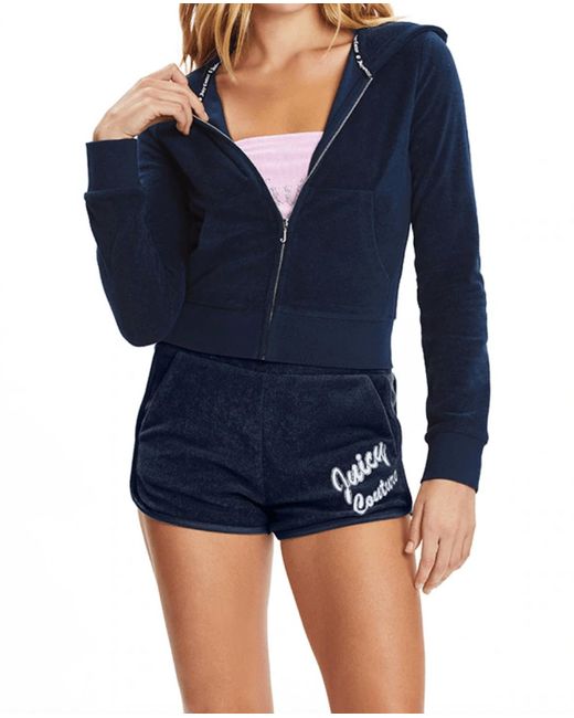 Juicy Couture Blue Classic Terry Hoodie