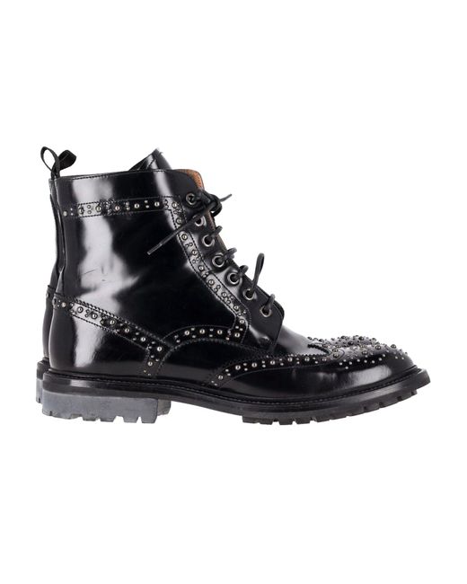 Church's Black Angelina Studded Glossed Ankle Boots