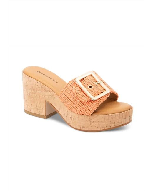 Chocolat Blu Pink Gani Raffia Sandals