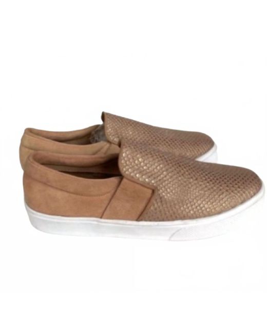 Kaanas Brown Santa Fe Metallic Embossed Sneaker