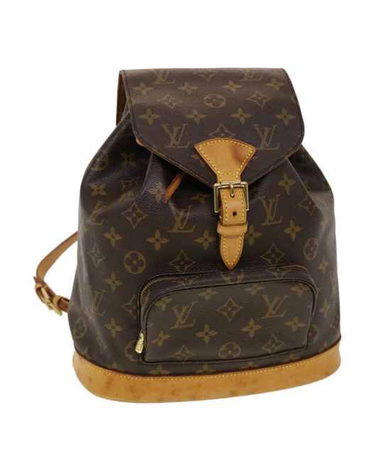 Louis Vuitton Montsouris Gm Canvas Backpack Bag (pre-owned) in Black