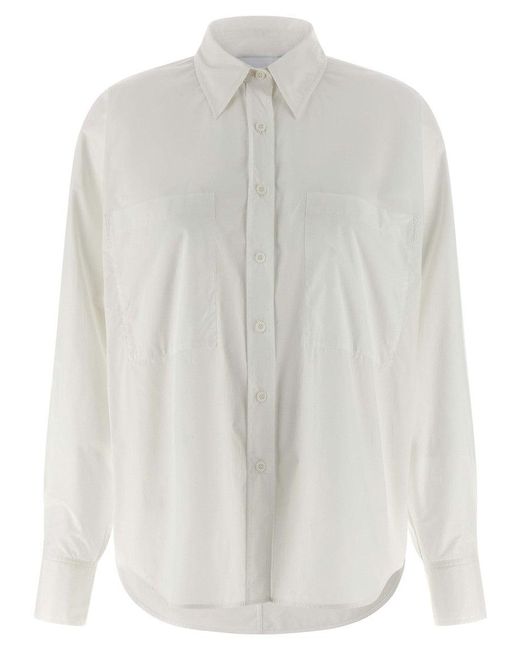 Nude White Bat Sleeve Shirt