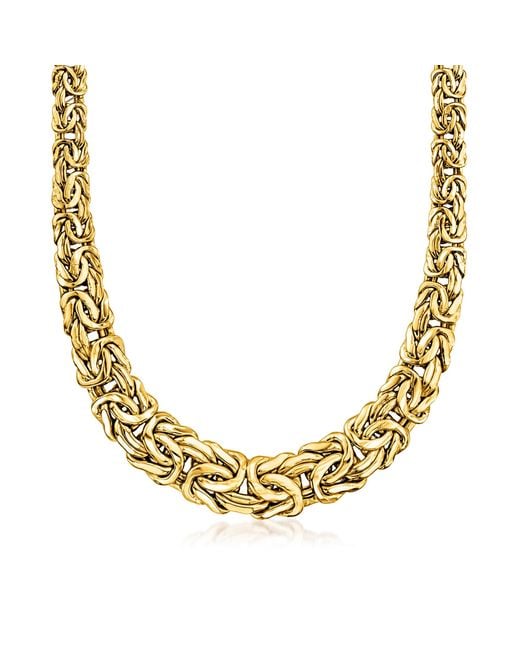 RossSimons 18kt Gold Over Sterling Graduated Byzantine Necklace in