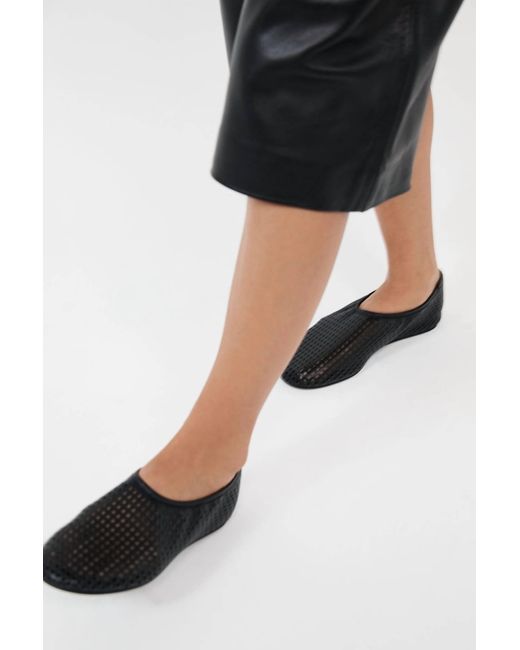 St. Agni Black Perforated Ballet Flats