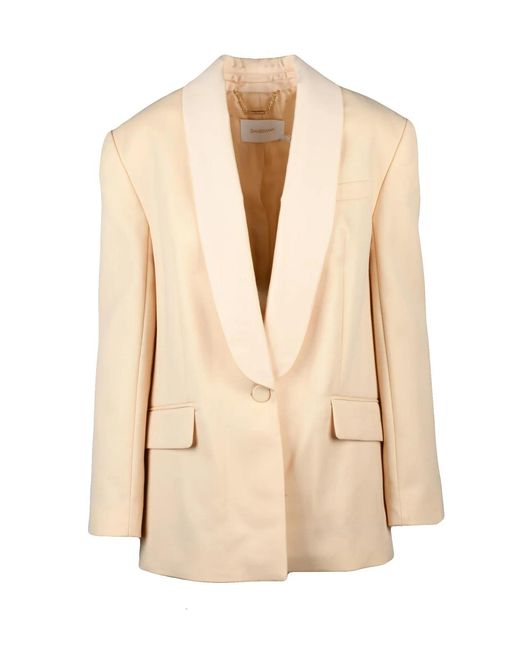Zimmermann Natural Cream Wool-Blend Fitted Jacket
