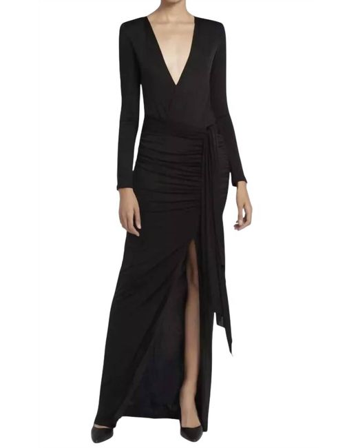 Alice + Olivia Women's Black Kyra Deep Drapey Maxi Dress -  www.eharrisgallery.com
