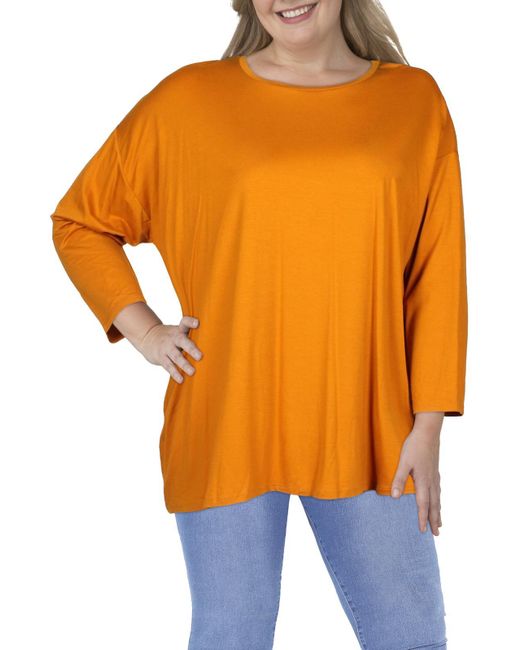 Eileen Fisher Orange Crewneck T-shirt