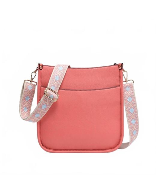 Jen & Co. Pink Posie Crossbody With Removeable Strap Bag