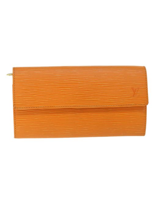 Louis Vuitton Orange Porte Monnaie Cit Leather Wallet (pre-owned) for men