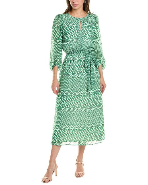 Anne Klein Green Keyhole Midi Dress