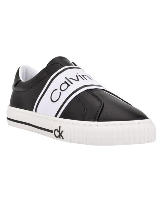 Calvin Klein Black Clairen Slip On Laceless Casual And Fashion Sneakers