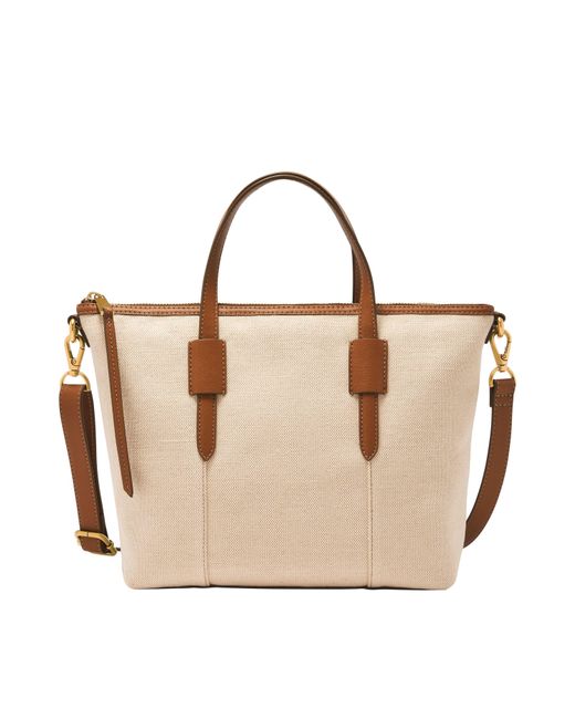 Fossil Natural Skylar Cotton And Linen Satchel