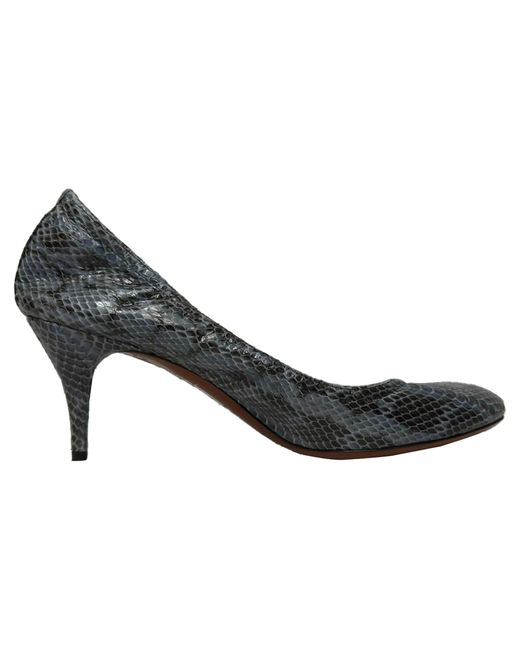 Lanvin Black Snake Skin Pumps
