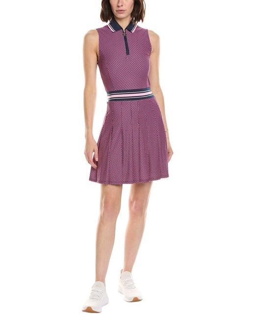 polo dress with pleated skirt ASOS DESIGN short sleeve polo mini dress with pleated skirt in navy stripe
