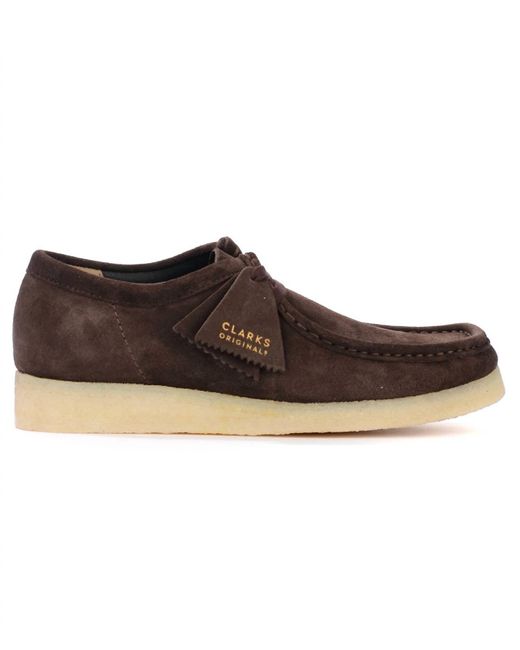 Clarks Wallabee Shoe Medium Width In Dark Brown Suede for Men Lyst