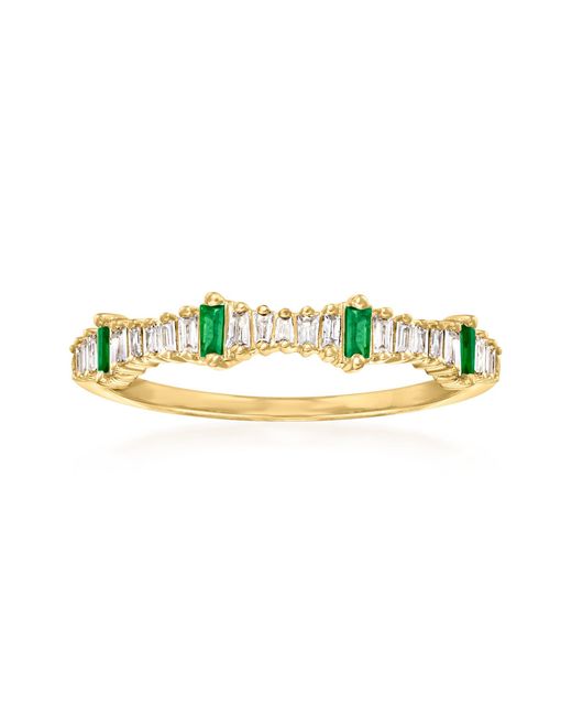 Ross-Simons Green Diamond And Emerald Stackable Ring
