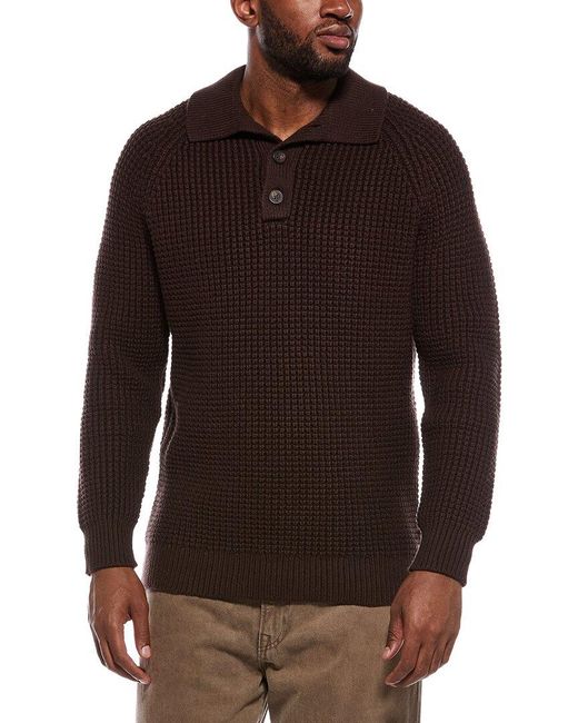 The Normal Brand Brown Waffle Pullover Sweater for men