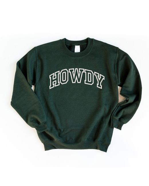 Simply Sage Market Green Embroidered Howdy Varsity Outline
