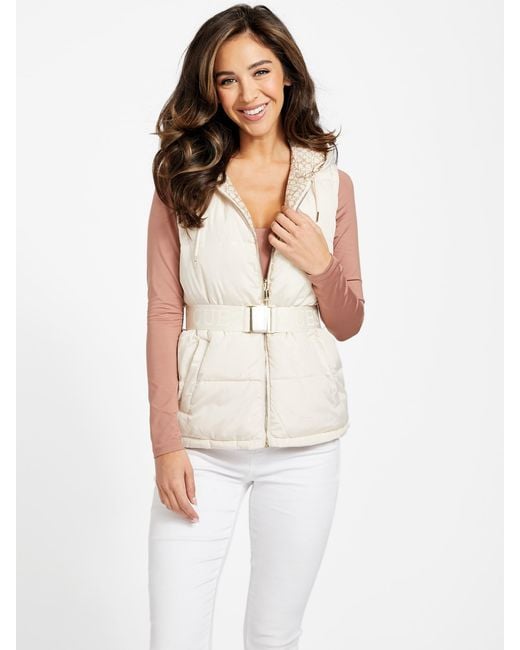 Guess Factory White Lora Reversible Padded Vest