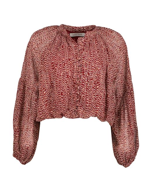 Bishop + Young Red Playing Favorites Maude Bubble Hem Top