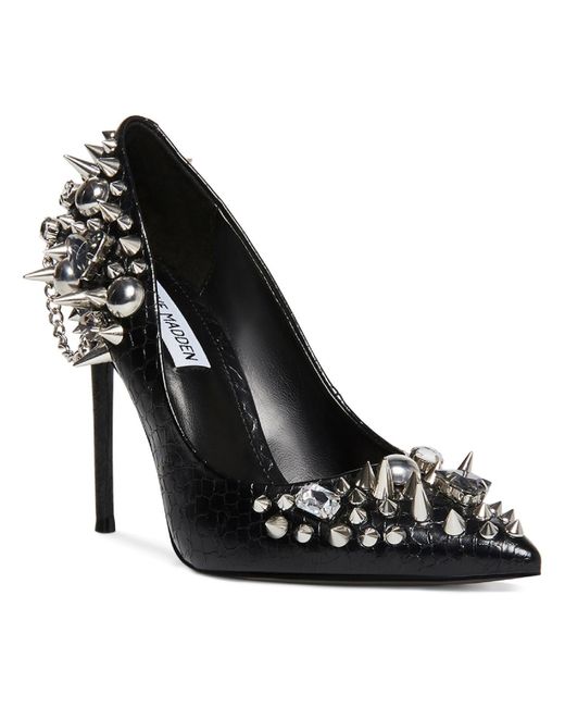 Steve Madden Veronicka Faux Leathter Studded Pumps in Black Lyst