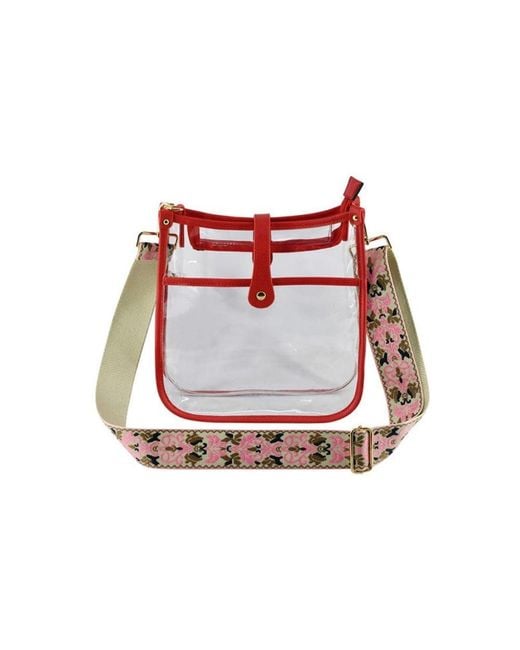 Fashnzfab Red See Thru Guitar Strap Hobo Crossbody Bag