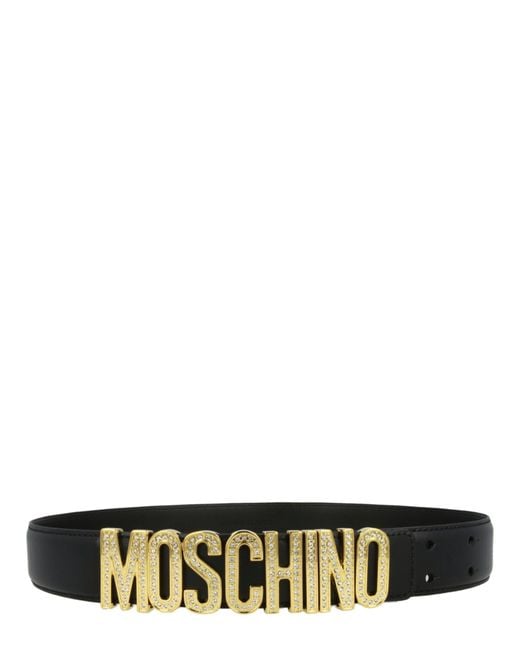 Moschino Multicolor Crystal Embellished Logo Lettering