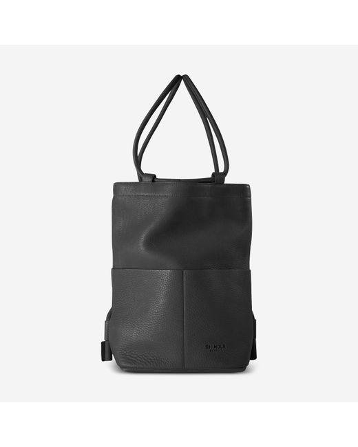 Shinola Black The Pocket Natural Grain Leather Drawstring Backpack 20265343-bl