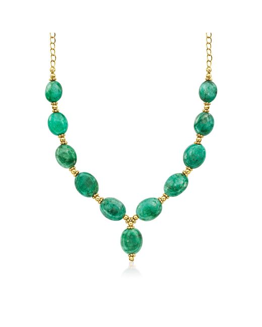 Ross-Simons Green Emerald Bead Necklace