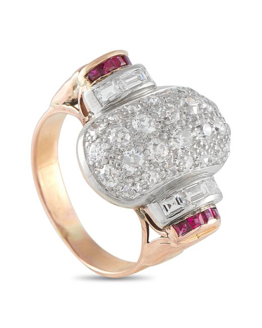 LB Exclusive Metallic 18K Rose 2.07Ct Diamond And Ruby Ring Mf08-071025
