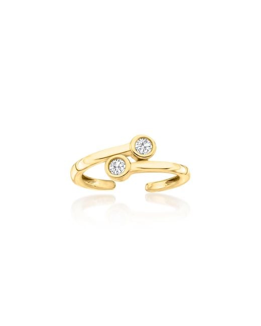 Ross-Simons Metallic Bezel-Set Diamond Bypass Toe Ring