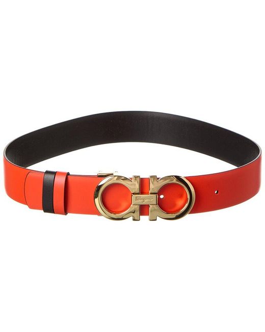 Salvatore ferragamo red top and black belt