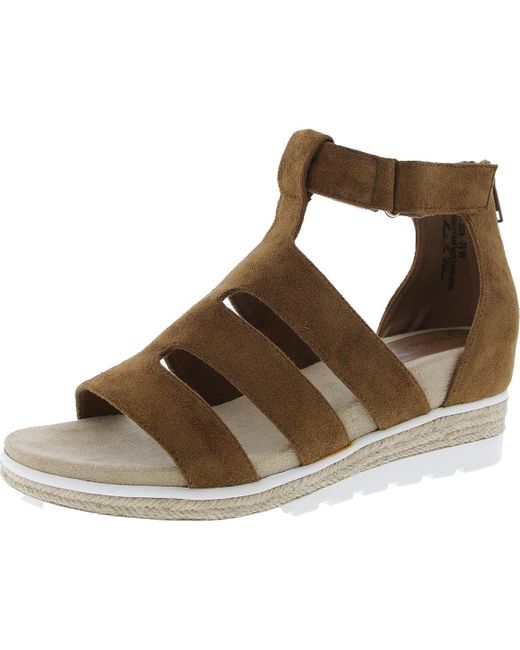 Bella Vita Brown Zipper Made Platform Sandals