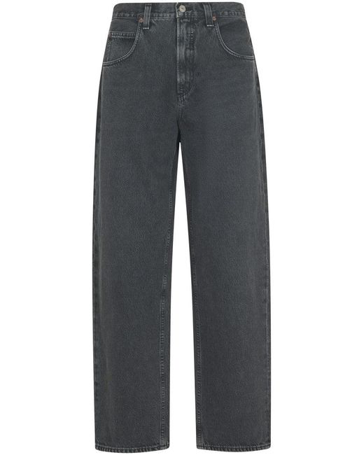 Agolde Gray Wide-Leg Trousers With Vintage Finish for men