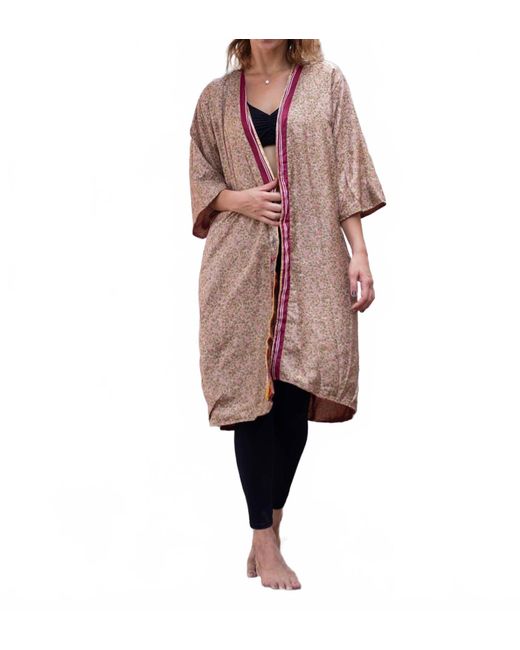 StandAwt Natural Leila Reversible Saree Kimono