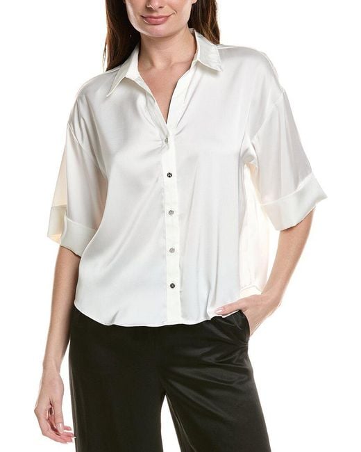 Cece Women's White Drop Shoulder Boxy Top
