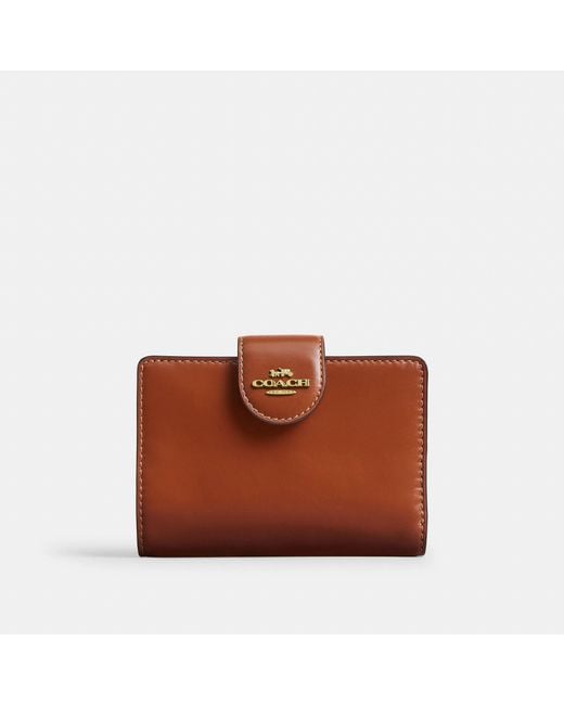 COACH Brown Medium Corner Zip Wallet