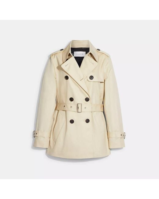 COACH Natural Solid Short Trench