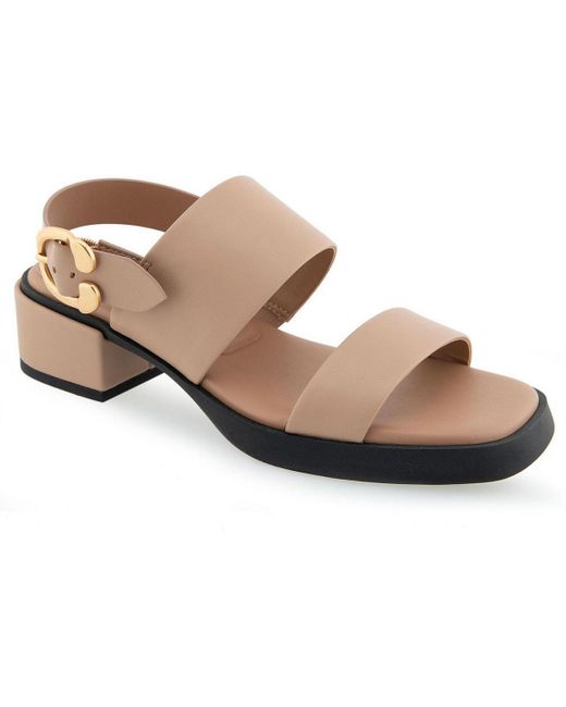 Aerosoles Brown Dove Belted Manmade Block Heel